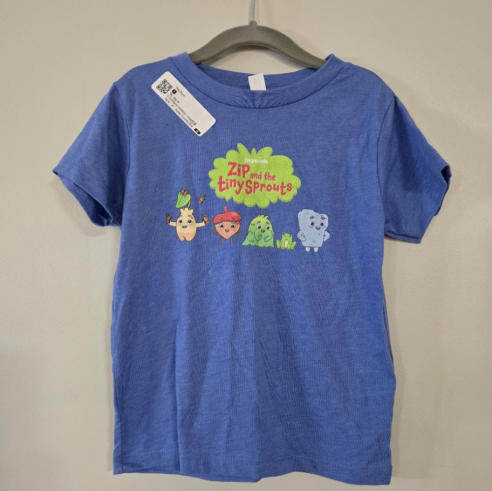 Tiny Sprouts Blue Kids T-Shirt with Fun Characters